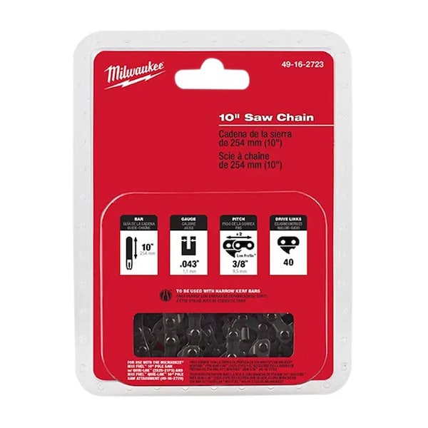 Milwaukee Tool 10 in. Chain, 3/8 in. Pitch For Pole Saw - ML49-16-2723