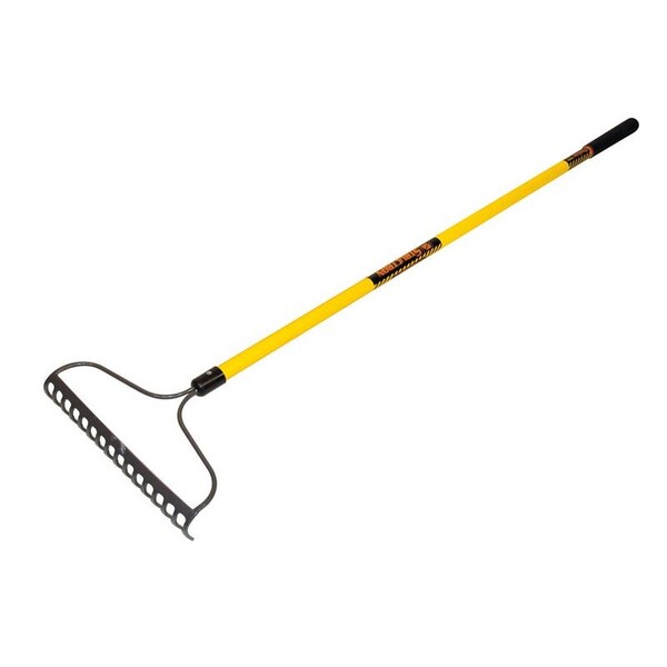 Structron S800 SuperDuty 66 in. 16 Tine Steel Bow Rake Fiberglass Handle - 42366