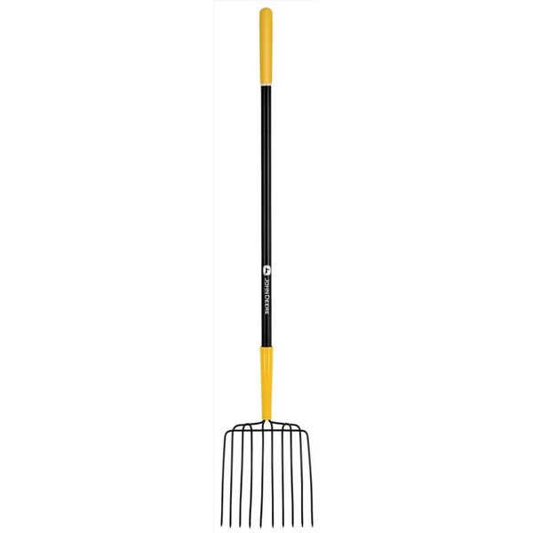 John Deere 10 Tine Steel Bedding Fork 48 in. Fiberglass Handle - BPJ-10LF-JD