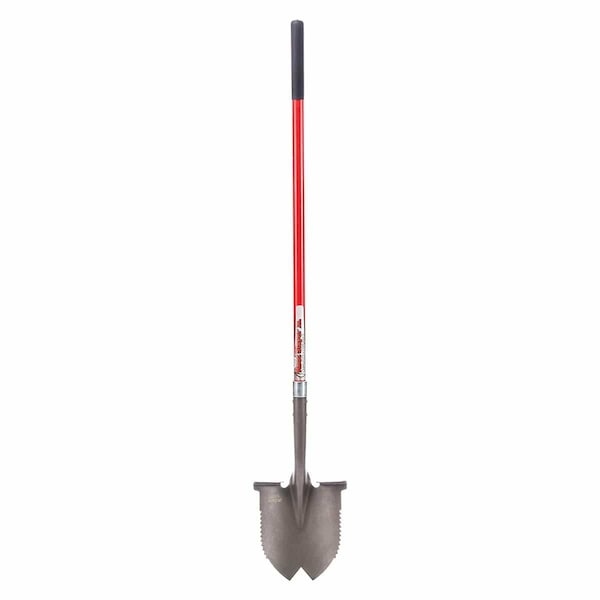 Root Slayer Round Point Shovel, 56.75 in L Fiberglass Handle - 23211