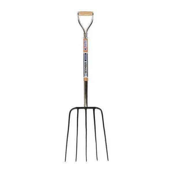 Seymour Midwest 5-tine Straw Fork with 30"L Hardwood Handle - 49280