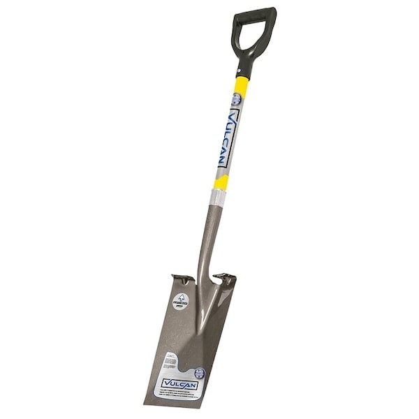 Vulcan 34540 Garden Spade Shovel, 7 in W Blade, Steel Blade, Fiberglass Handle, D-Shaped Handle, 29 in L Handle - 34889