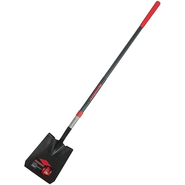 Razor-Back Square Point Shovel, 9-1/2 in W Steel Blade, Fiberglass Handle W/ Cushion Grip - 2594500