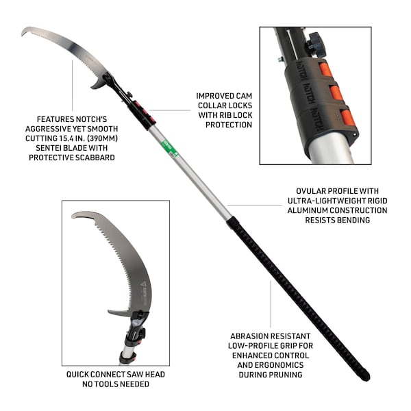 Notch 21' Sentei 4 section telescoping aluminum polesaw - 4177-39