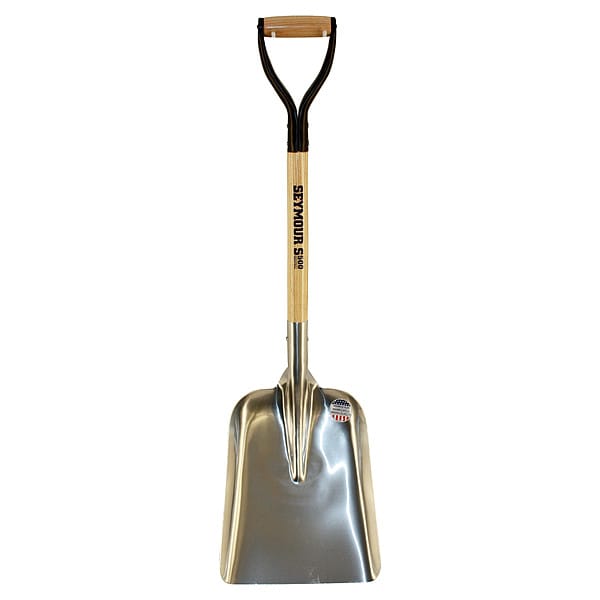 Seymour Midwest No. 2 0.8 in Scoop Shovel, Aluminum Blade, 29 in L, Natural Wood Handle - 49063
