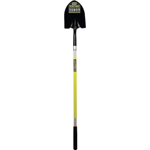 Structron S600 Shovel, 9-1/2 in W Blade, 14 ga Gauge, Steel Blade, Fiberglass Handle, Long Handle, 48 in L Handle - 49750