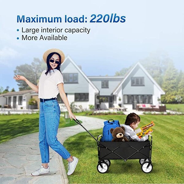 Ipower Gardern Cart  max220 lbs, Black - GLCARTGARDEN220B