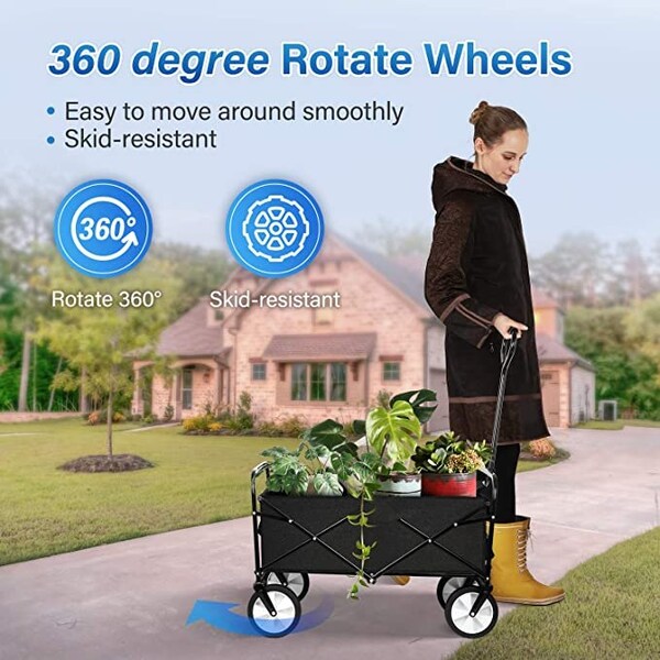Ipower Gardern Cart  max220 lbs, Black - GLCARTGARDEN220B