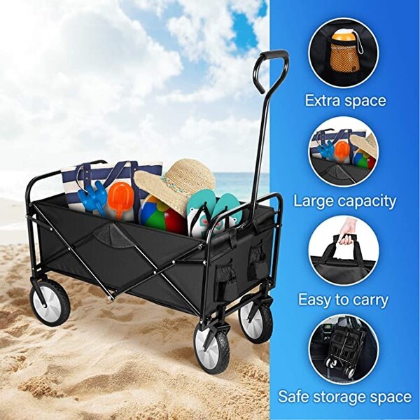 Ipower Gardern Cart  max220 lbs, Black - GLCARTGARDEN220B