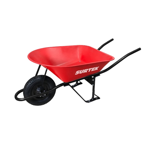 Surtek 6 Ft3 Reinforced Wheelbarrow With Metal Handle And Solid Wheel - CAT60S