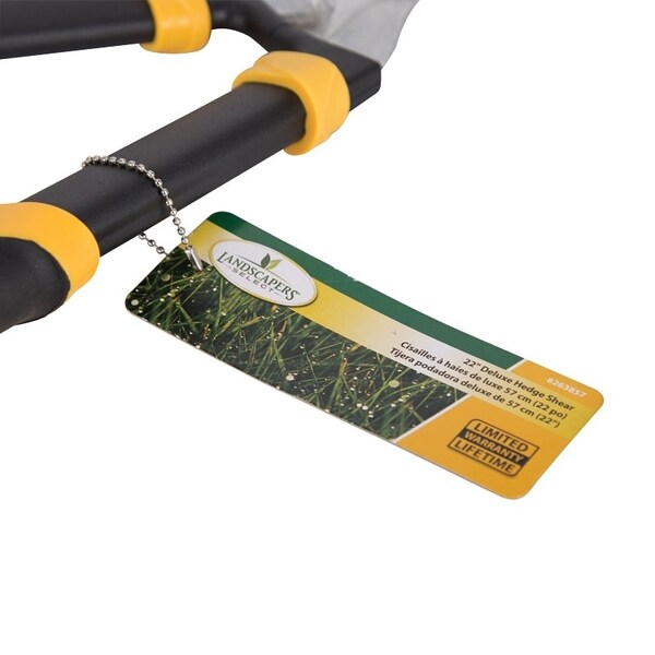 Landscapers Select Heavy-Duty Hedge Shear, Straight with Wave Curve Blade, 8 L Blade, Steel Blade, 22 in OAL - GH3196