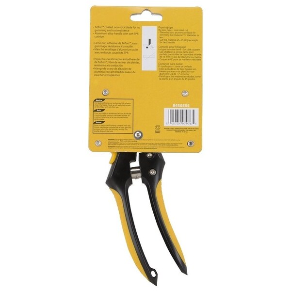 Landscapers Select Pruning Shear, 1/2 in Cutting Capacity, Steel Blade, Aluminum Handle, Cushion-Grip Handle - GP1408