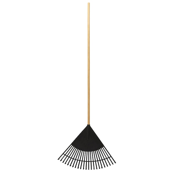 Emsco Group Leaf Rake, 22.5in Resin Head, 48in Hardwood Handle - 2857