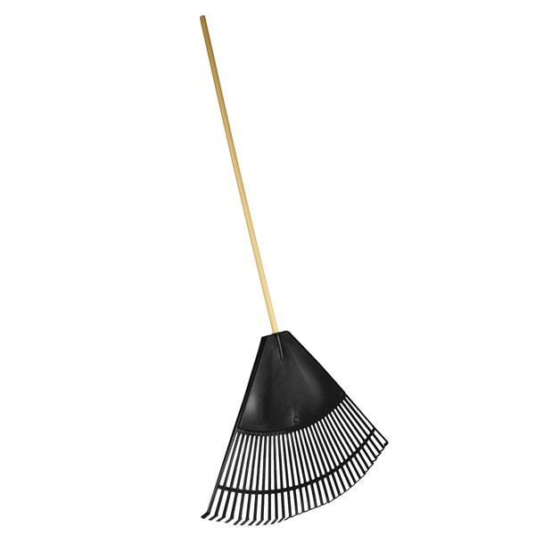 Emsco Group Leaf Rake, 32in Resin Head, 48in Hardwood Handle - 9032-1