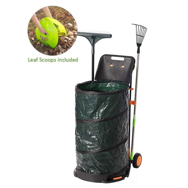 Gardenised All Purpose Garden Cart and Leaf Collector, Bonus Hand Leaf Rakes Included - QI004031_286