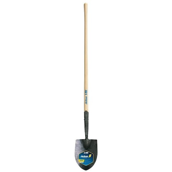 Jackson Irrigation Shovel, 8 in W Blade, Steel Blade, Hardwood Handle, Straight Handle, 47 in L Handle - 1259100
