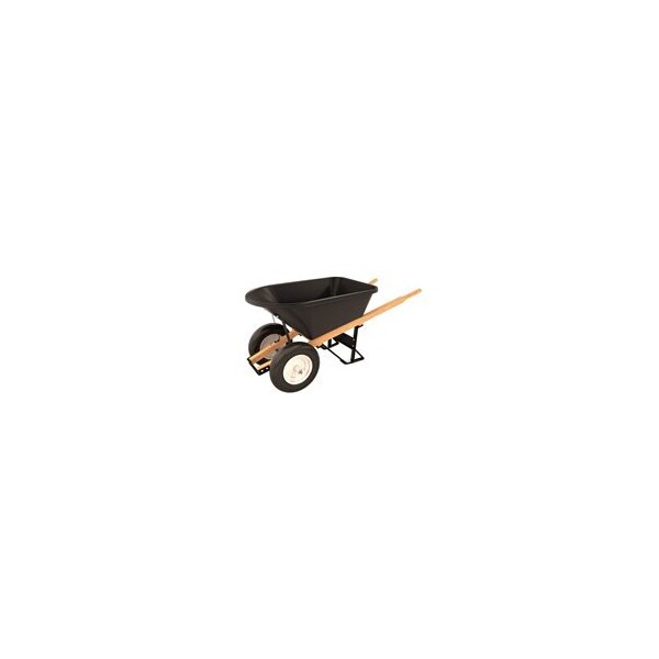 Bon Tool Barrow, Poly 5 3/4 Cubic Feet Tray, Double Ribbed Tire Wood Handle - 28-707