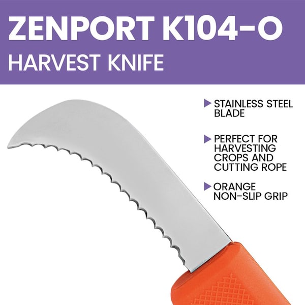 Zenport Harvest Utility Knife, 3-Inch Blade, 12PK - K104-O