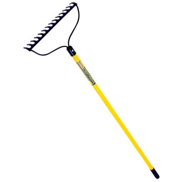 Seymour Midwest 60in. Handle 14 Tine Fiberglass Handle Professional Bow Rake - SE309882