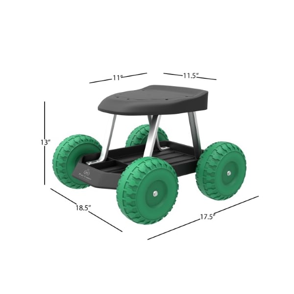 Nature Spring Nature Spring Rolling Garden Seat with Wheels, Scooter and Tool Tray for Weeding, and Gardening - 507628WIW