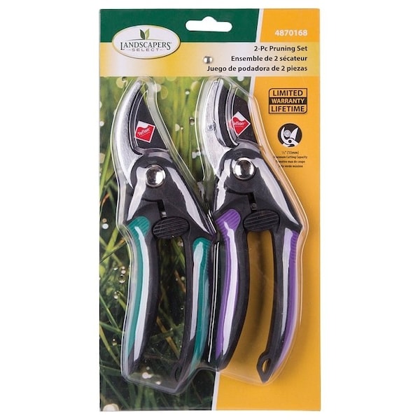 Landscapers Select Pruning Shear Set, 1/2 in Cutting Capacity, Steel Blade, Plastic Handle - GP1296+GP1297