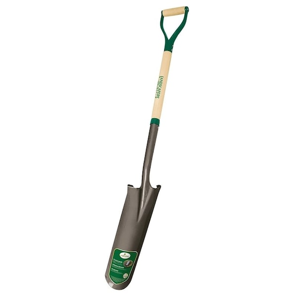 Landscapers Select Drain Spade Shovel, 6 in W Blade, 30 in L Wood Handle W/ D-Grip - 34626