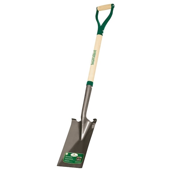 Landscapers Select Garden Spade Shovel, 7 in W Blade, Steel Blade, Wood Handle, D-Shaped Handle, 30 in L Handle - 34595