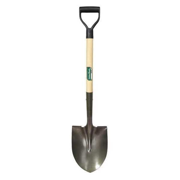Union Tools Round Point Shovel, #2 Carbon Steel Blade, 28 in L Hard Wood Handle - 43106