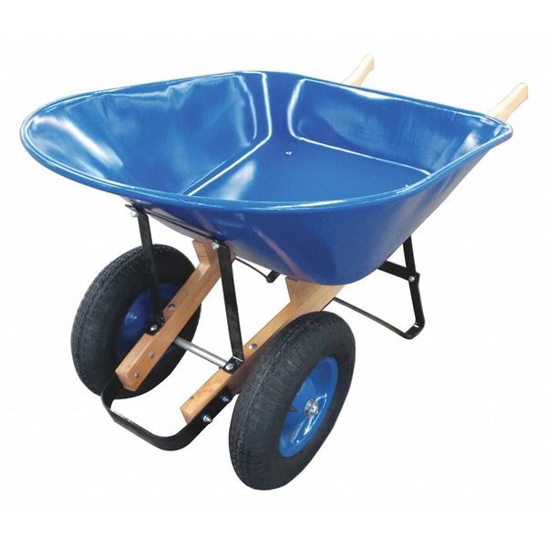 Westward Wheelbarrow, Steel, 8 cu. ft., 2 Pneumatic - 20KP46