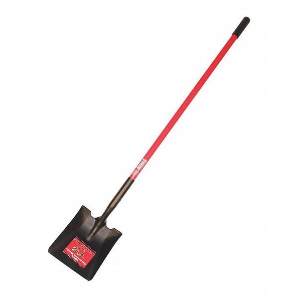 Bully Tools Square Point Shovel, 14 ga. Steel Blade, 60 in L Fiberglass Handle - 62525