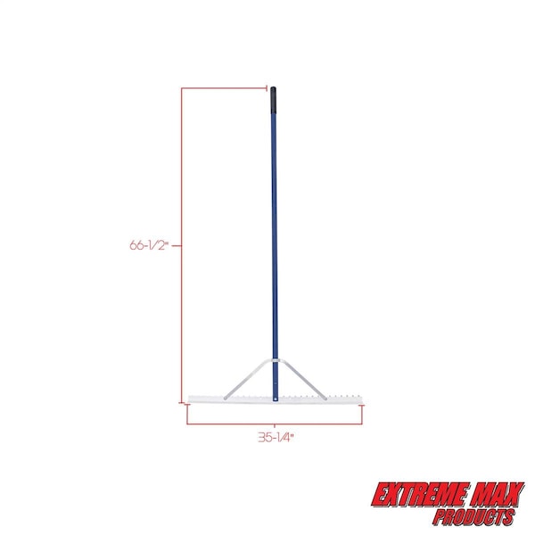 Extreme Max Extreme Max 3005.4095 36" Commercial-Grade Screening Rake for Beach and Lawn Care with 66" Handle - 3005.4095