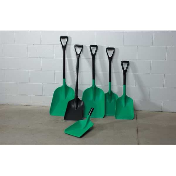 Remco No. 3 Industrial Square Point Shovel, Plastic Blade, 30 in L, Black Polypropylene Handle - 6896SS