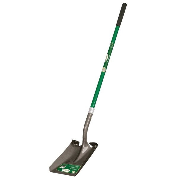 Landscapers Select Square Point Shovel, Fiberglass Handle, Ergonomic Handle, 47 in L Handle - 34598