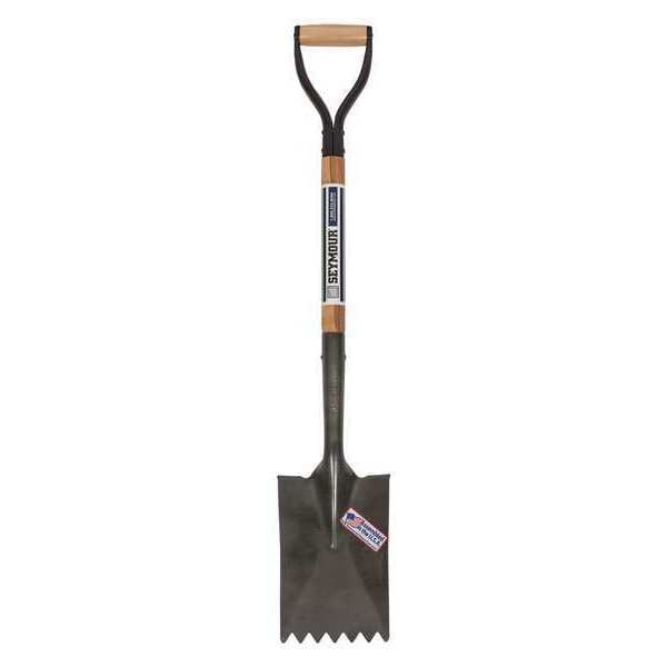 Seymour Midwest Notched Roofing Spade Shovel, Steel Blade, 29 in L Natural Hardwood Handle - 49169