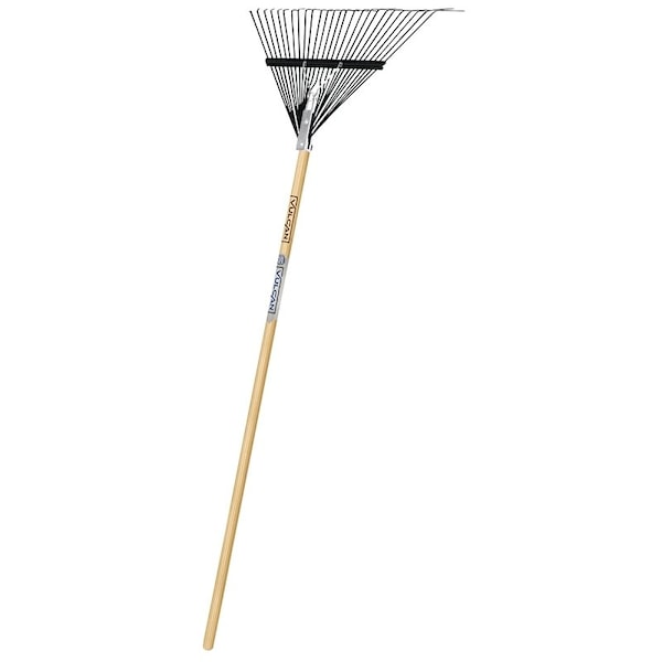 Landscapers Select LawnLeaf Rake, Steel Tine, 26Tine, Wood Handle, 54 in L Handle - 34561