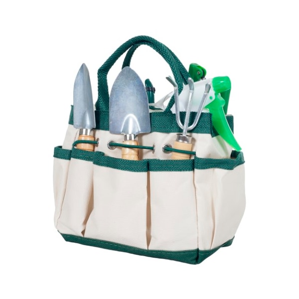 Nature Spring 7-Piece Gardening Tool Set, Mini Planting, Repotting Kit and Carrying Tote Bag Organizer - 616984FER