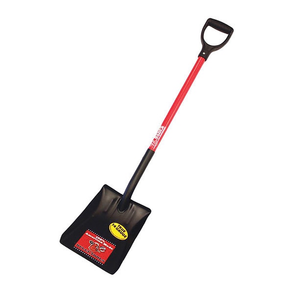 Bully Tools Square Point Shovel, 14 ga. Steel Blade, 46 in L Fiberglass Handle - 82520
