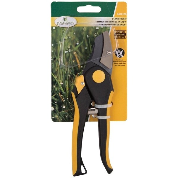 Landscapers Select Pruning Shear, 1/2 in Cutting Capacity, Steel Blade, Plastic Handle, Cushion-Grip Handle - GP1036