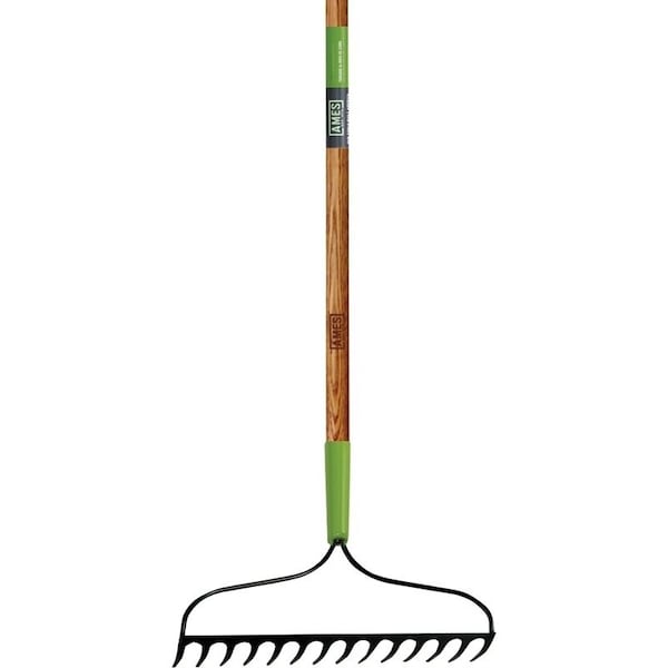 Ames Bow Rake, 2-3/4 in L Head, 15-3/4 in W Head, 16-Tine, Steel Tine, Steel Head, 57-1/2 in L Handle - 2825300