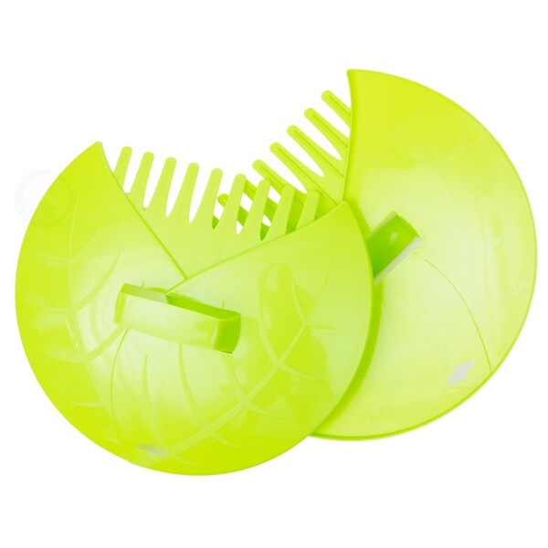 Invernaculo 1.75 x 14 x 12 in. Leaf Scoops Hand Rakes for Lawn & Garden Cleanup, Green - 1 Pair - IN2641727