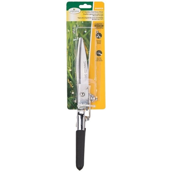 Landscapers Select Grass Shear, 6 in L Blade, 4-1/2 in L Cut, Stainless Steel Blade, Vinyl Handle - GS2011
