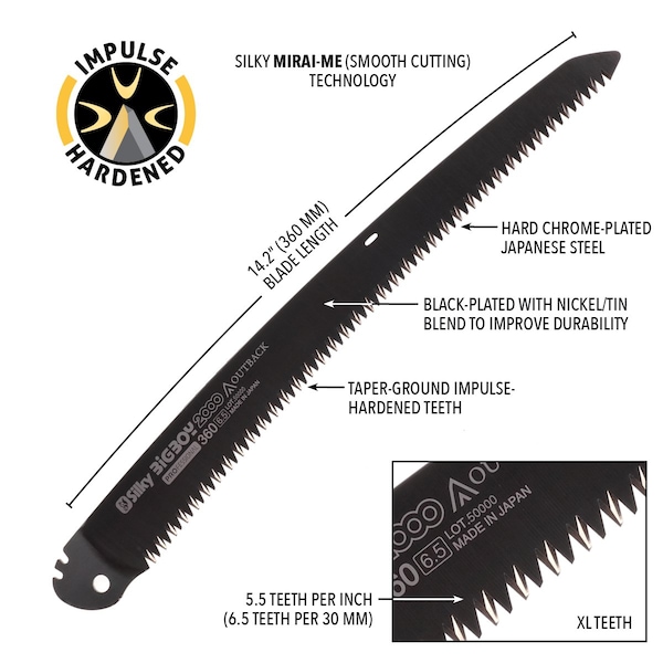 Silky Bigboy 2000 Professional 360mm XL Teeth Outback Edition Replacement Blade Only - 755-36