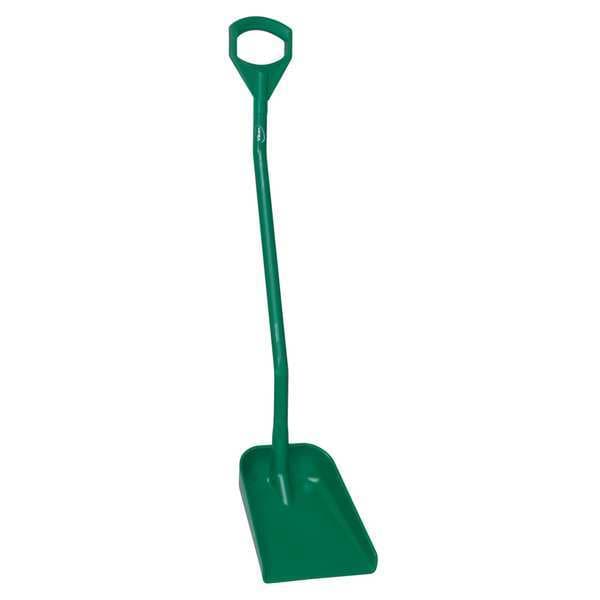 Remco Ergonomic Square Point Shovel, Polypropylene Blade, 50 in L, Green - 56112