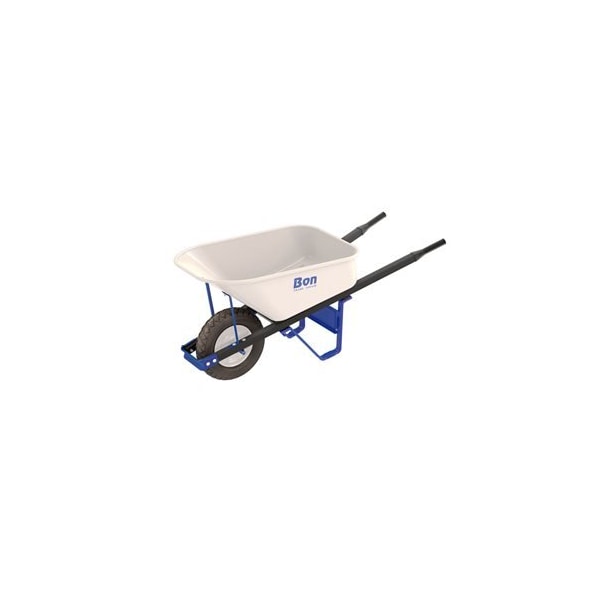 Bon Tool Barrow - Steel Tray - 6 Cubic Feet - Single Flat Free Tire - Steel Handle - 84-974