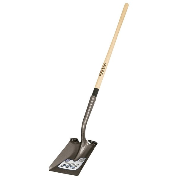 Vulcan 14 ga Square Point Shovel, Wood Double Riveted Handle, 48 in L Handle - 34462