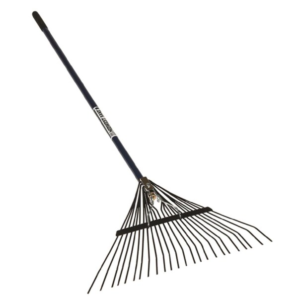 Perfectpatio S400 Lawn Rake Steel Head 24-Tine 54 in. Fiberglass Handle - PE3985786