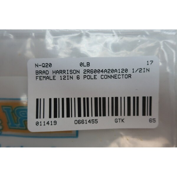 Brad Harrison 2R6004A20A120 Conector recto hembra de 12 pulgadas de 6 pines - 2R6004A20A120