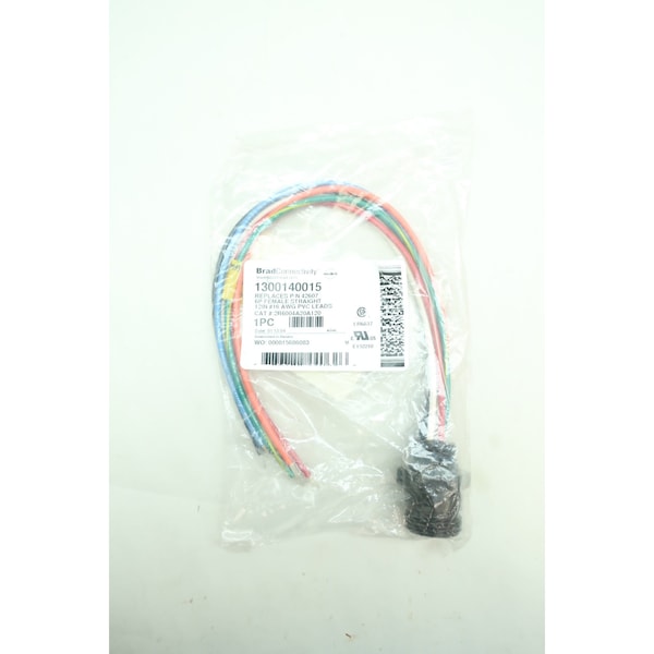 Brad Harrison 2R6004A20A120 Conector recto hembra de 12 pulgadas de 6 pines - 2R6004A20A120