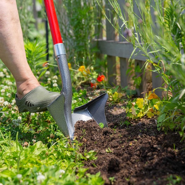 Root Assassin 43 in Overall Length One Shot Garden Shovel, Steel, 31 in Fiberglass D-Handle - OS-001