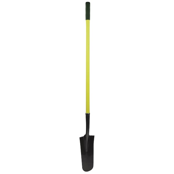 Dottie Drain Spade Shovel, 12 ga AISI 1055 Carbon Steel Blade, 48" L Yellow Fiberglass Handle - SHD